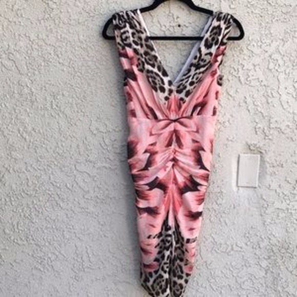 Marciano Fleurt Sleeveless Ruched Floral Dress - Picture 4 of 6